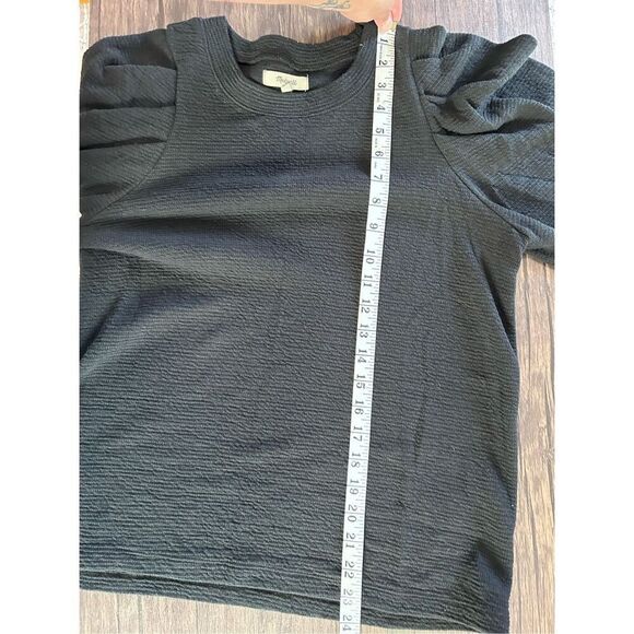 Texture and Thread x Madewell Black 3/4 Sleeve Tie Front Blouse Size XS - Picture 12 of 13